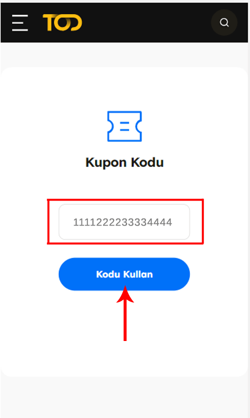 TOD Aktivasyon Adım 1