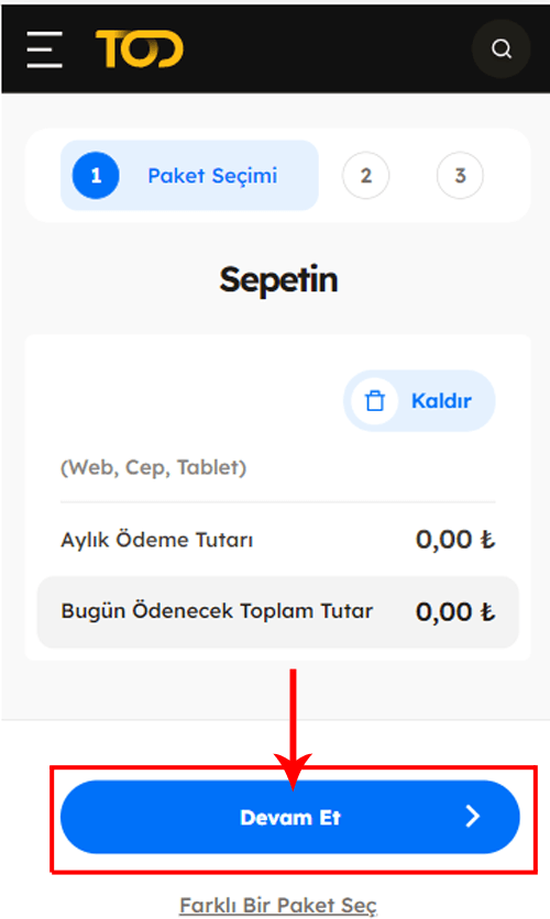 TOD Aktivasyon Adım 3